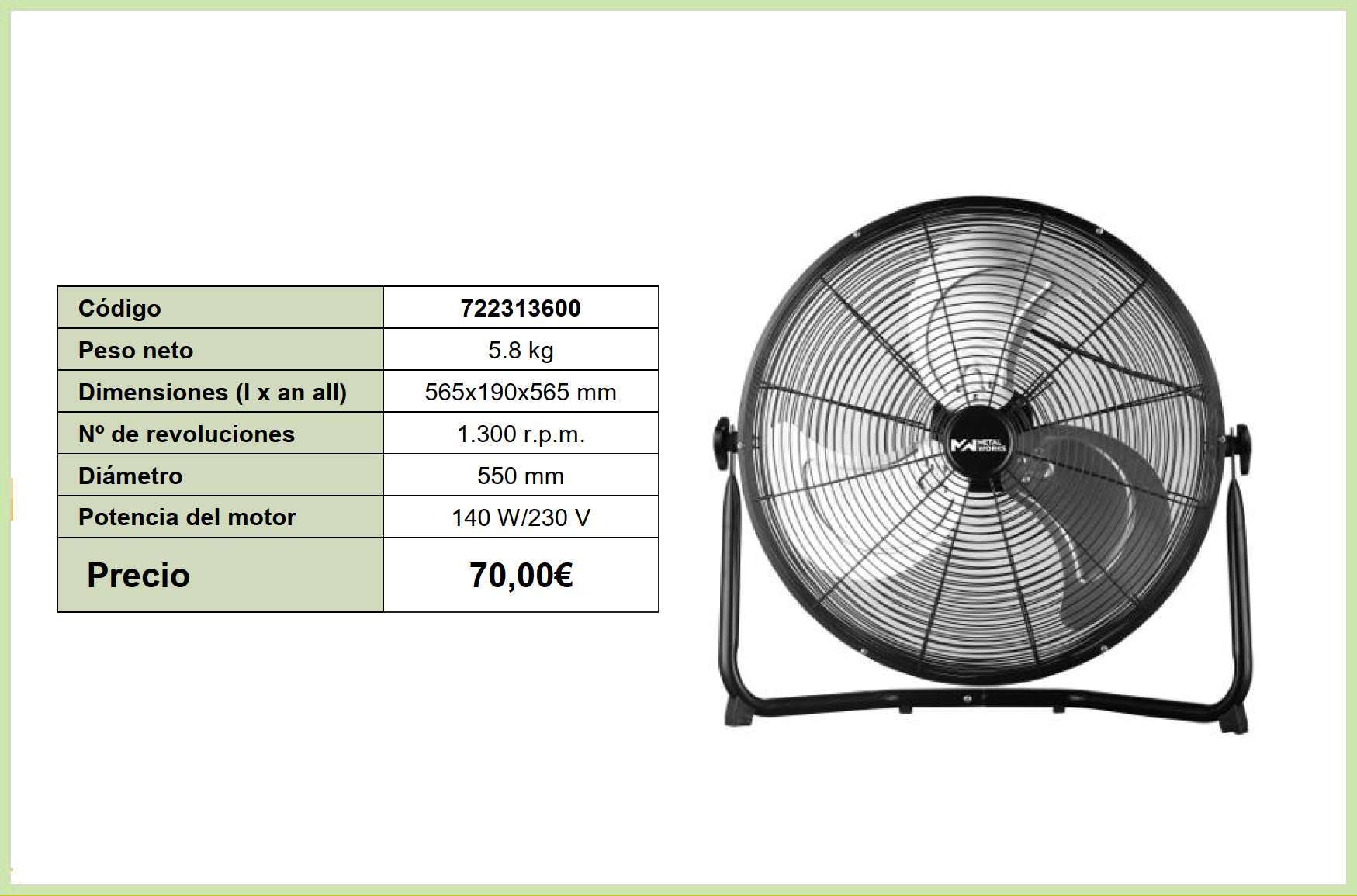Ventilador marco